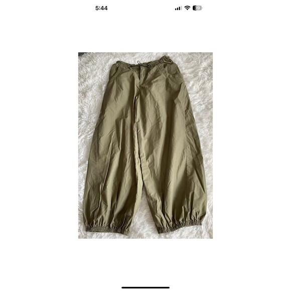 By Anthropologie Womans Packable Sporty Parachute Pants Size S Green Boho Hippie - Picture 3 of 11
